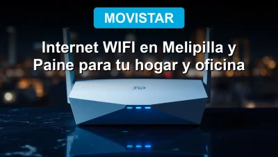 Router WiFi Movistar con fibra óptica en Melipilla y Paine, conexión estable para hogar y oficina.