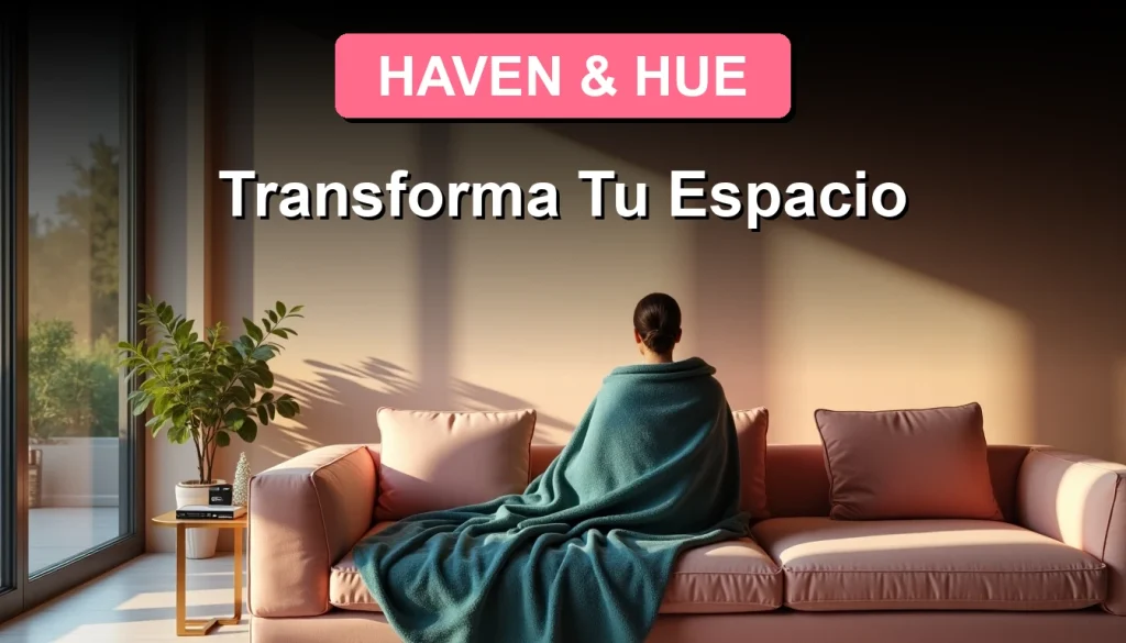 A minimalist living room with smart ambient lighting and a plush, blush pink sofa, showcasing modern home comfort technology.