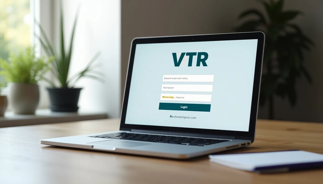 Persona accediendo a la Sucursal Virtual de VTR desde un portátil en 2026