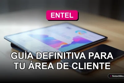 Área de cliente Entel 2026 mostrada en una tablet sobre una mesa de madera clara.