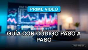 Dispositivo de streaming moderno y control remoto en una mesa, mostrando gráficos abstractos en una pantalla de televisión.