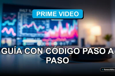 Dispositivo de streaming moderno y control remoto en una mesa, mostrando gráficos abstractos en una pantalla de televisión.