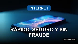 Un teléfono inteligente moderno con una interfaz de activación biométrica abstracta, sobre una mesa de vidrio.