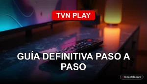 Una guía visual para activar el servicio de streaming TVN Play en una pantalla de televisor moderna.