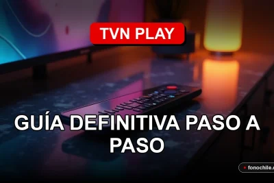 Una guía visual para activar el servicio de streaming TVN Play en una pantalla de televisor moderna.