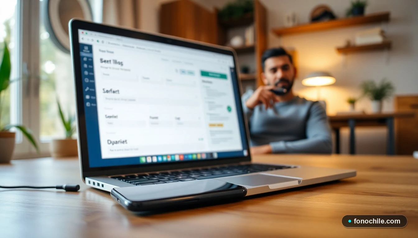 Dispositivos tecnológicos mostrando una interfaz genérica para la gestión de datos personales en un entorno doméstico.
