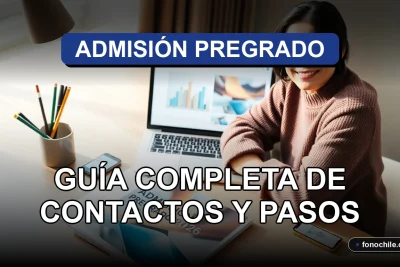 Guía completa de contactos y pasos para la admisión universitaria 2026 sobre un escritorio organizado.