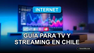Guía de ahorro en servicios de streaming y televisión digital en Chile 2026 sobre fondo azul tecnológico.