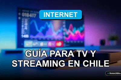 Guía de ahorro en servicios de streaming y televisión digital en Chile 2026 sobre fondo azul tecnológico.