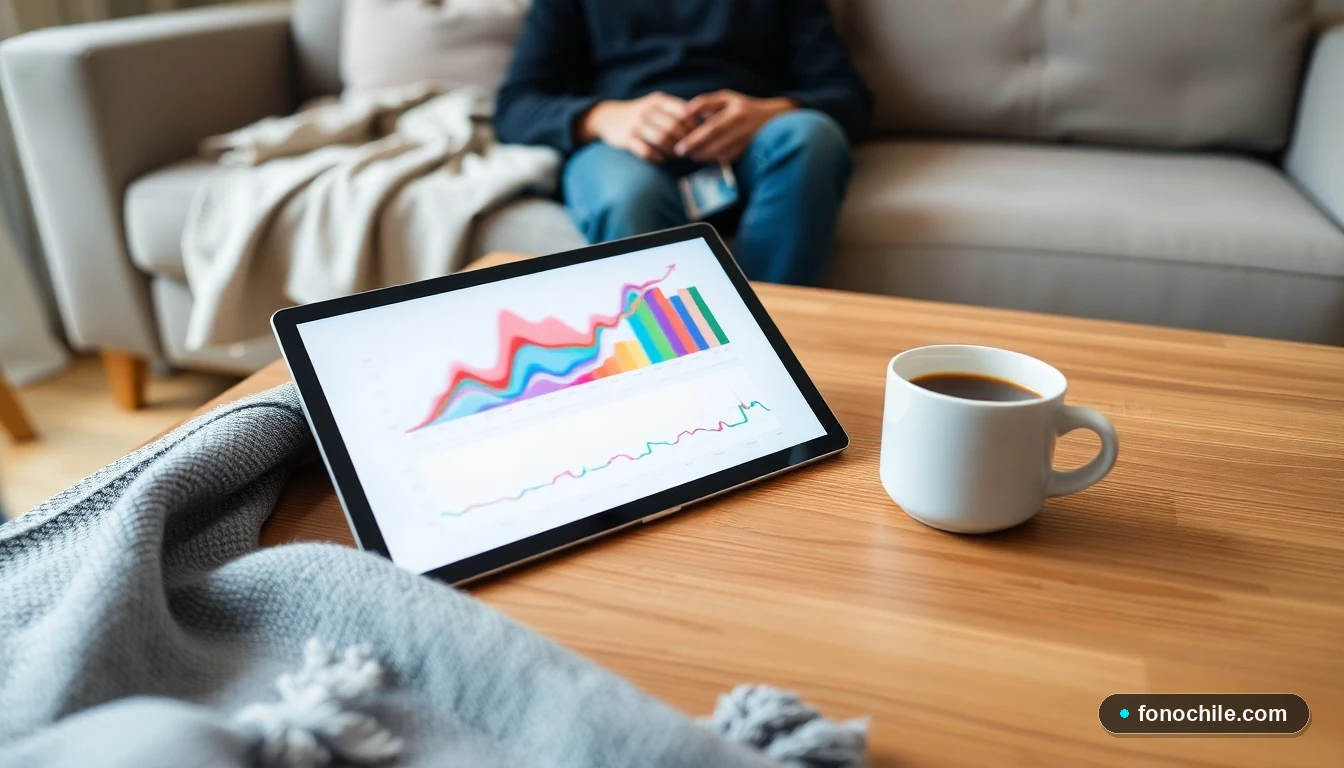 Tablet mostrando un comparador de servicios de streaming y TV para ahorrar dinero en el hogar chileno.