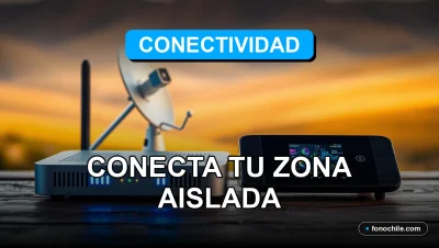Alternativas de internet satelital y de radiofrecuencia para zonas rurales de Chile en 2026, mostrando tecnología moderna sobre una mesa de madera.