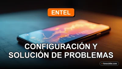 Configuración APN Entel en smartphone mostrando gráficos abstractos de conexión.