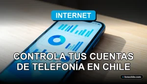 Aplicación de gestión de facturas de telefonía móvil mostrando gráficos abstractos en una pantalla.