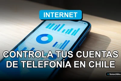 Aplicación de gestión de facturas de telefonía móvil mostrando gráficos abstractos en una pantalla.