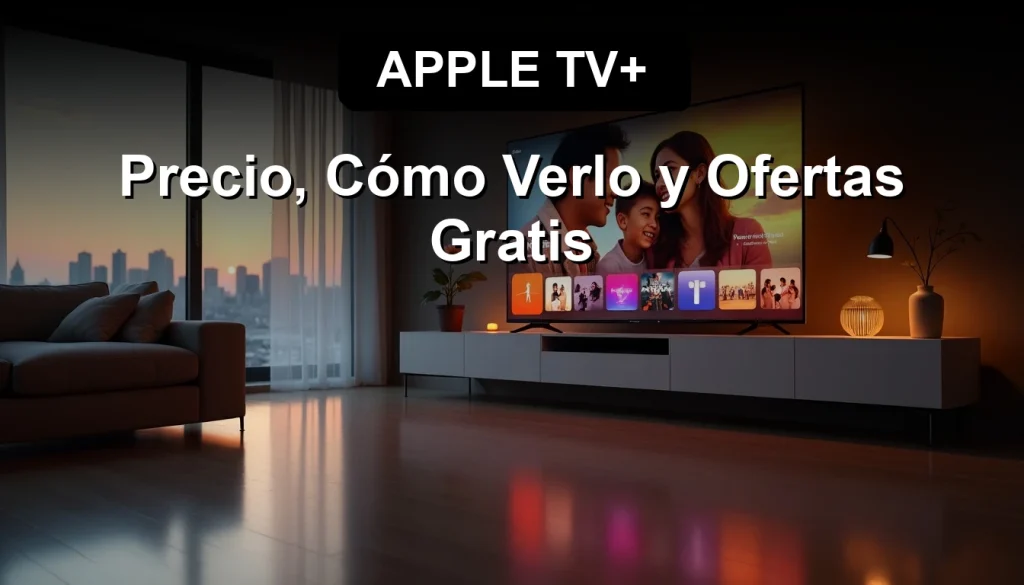 Una suscripción a Apple TV+ en un televisor moderno en una sala de estar chilena, mostrando la aplicación abierta.