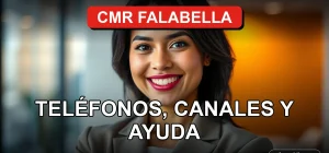 Atención al cliente CMR Falabella 2026, mujer latina sonriente en un entorno profesional moderno.