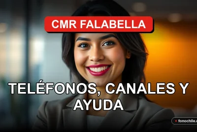 Atención al cliente CMR Falabella 2026, mujer latina sonriente en un entorno profesional moderno.
