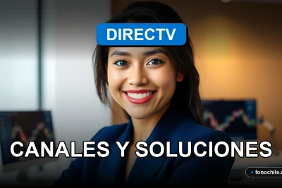 Atención al cliente de DIRECTV Chile 2026, mujer sonriente en oficina moderna