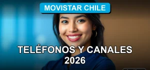 Mujer latina sonriente en atención al cliente de telecomunicaciones, fondo abstracto azul corporativo.