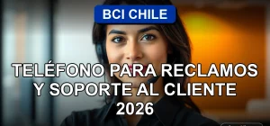 BCI Chile customer support representative in a modern office, looking at the camera with a calm, professional expression.