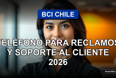 BCI Chile customer support representative in a modern office, looking at the camera with a calm, professional expression.