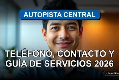 Modern customer service representative assisting a client with highway toll services in Chile.