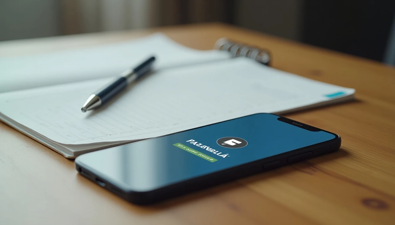 Smartphone mostrando el logo de Banco Falabella y contacto de servicio al cliente.