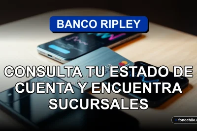 Una tarjeta de crédito moderna de Banco Ripley descansa sobre una mesa de madera clara junto a un teléfono inteligente que muestra gráficos abstractos.