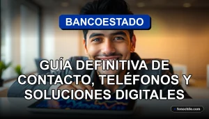 Cliente de BancoEstado utilizando la aplicación móvil en su teléfono inteligente para gestionar sus finanzas.