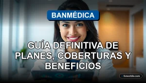 Guía de planes de salud Banmédica 2026 con iconos de cobertura médica sobre fondo azul.