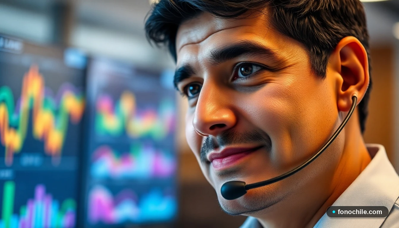 Agente de BCI Seguros escuchando atentamente a un cliente a través de su headset.