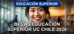 Una mujer latina sonríe con confianza, representando las oportunidades de las becas UC Chile 2026.