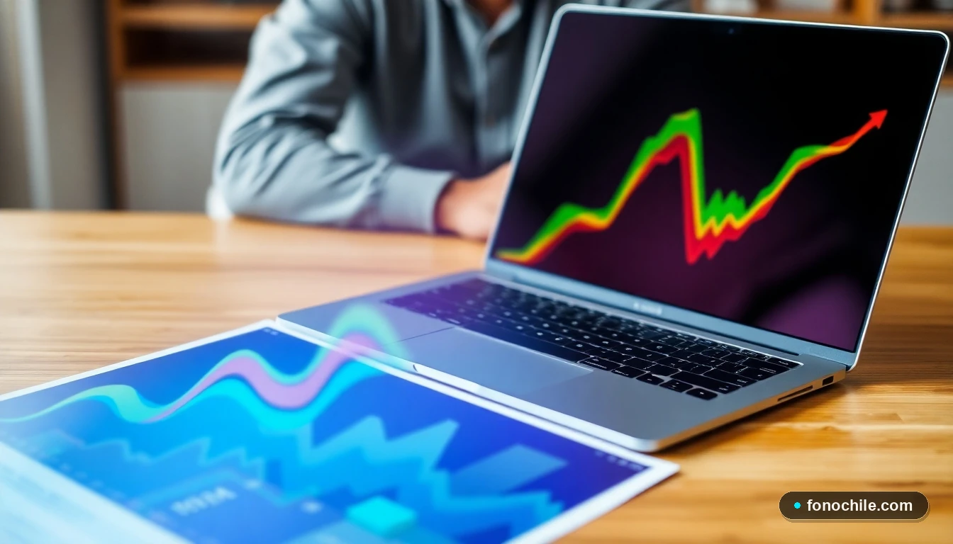 Gráfico abstracto de tendencia alcista representando el crecimiento de opciones de financiamiento educativo en Chile.