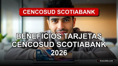 Beneficios de las Tarjetas Cencosud Scotiabank en 2026, tarjeta de crédito sobre escritorio moderno.