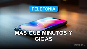 Beneficios de telefonía móvil en 2026 mostrando conectividad avanzada y datos abstractos en una pantalla.