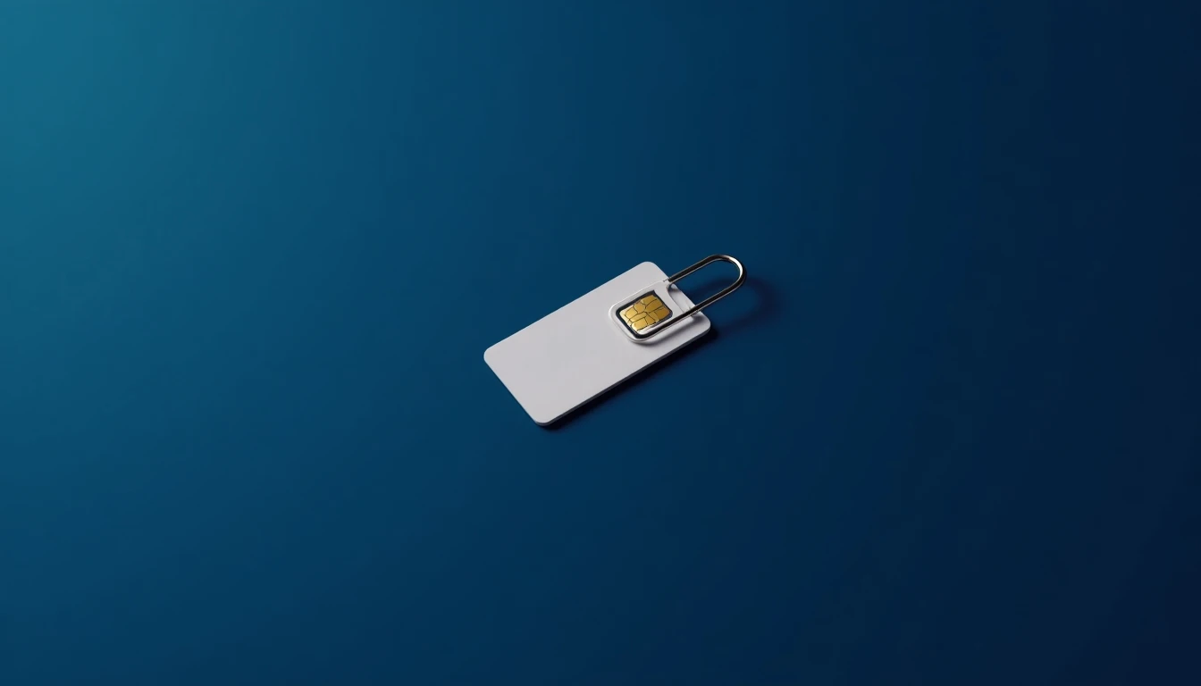 SIM card Entel bloqueada con clip, concepto de seguridad y bloqueo