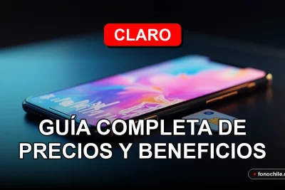 Un teléfono inteligente moderno con una tarjeta SIM Claro reposando sobre una mesa de vidrio, mostrando gráficos abstractos en su pantalla.