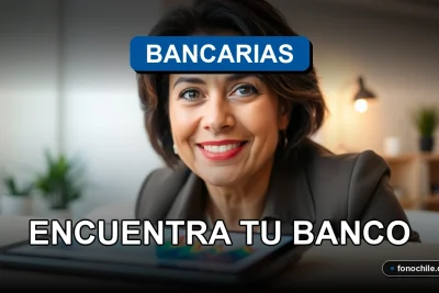 Una mujer hispana sonríe mientras usa una aplicación móvil para buscar sucursales bancarias en su ciudad.