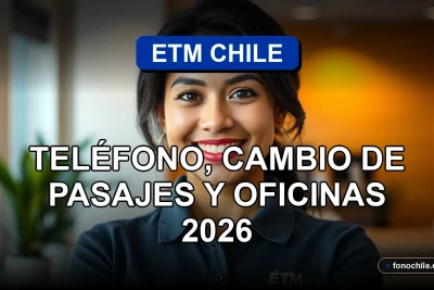 ETM Chile customer service representative assisting with bus ticket changes and office information