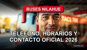Un teléfono inteligente moderno en una mesa, mostrando gráficos abstractos de colores, con un autobús de la empresa Buses Nilahue desenfocado y en movimiento al fondo.