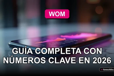 Un teléfono inteligente moderno con pantalla que muestra gráficos abstractos, descansando sobre una mesa de diseño minimalista, representando el servicio de buzón de voz de WOM.