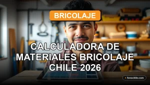 Una calculadora de materiales de construcción para proyectos de bricolaje en Chile, mostrada en una mesa de trabajo.