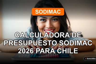 Una mujer latina sonríe mientras usa la aplicación de calculadora de presupuesto Sodimac en su tablet, mostrando gráficos abstractos de colores.