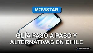 Guía para cancelar servicio de telecomunicaciones en Chile, mostrando un teléfono inteligente moderno sobre un escritorio.