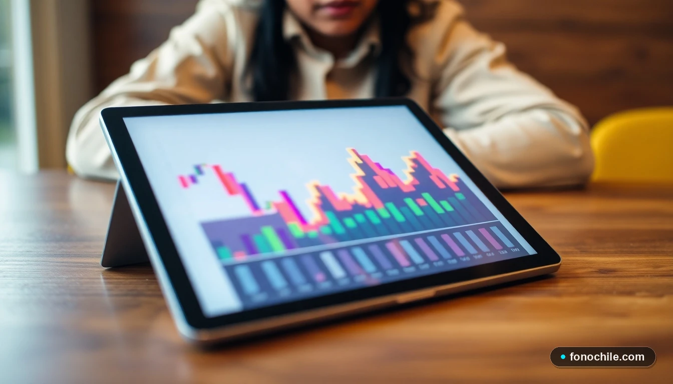 Gráficos abstractos de tendencia a la baja en una pantalla, representando la cancelación de un servicio.