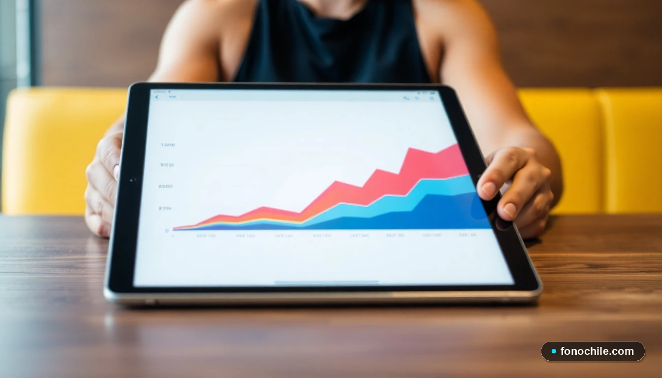 Gráfico abstracto de colores mostrando horarios de alta demanda para canchas deportivas en Santiago de Chile