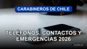 Contactos de emergencia de Carabineros de Chile 2026 en un teléfono inteligente moderno