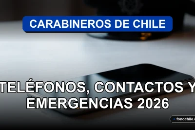 Contactos de emergencia de Carabineros de Chile 2026 en un teléfono inteligente moderno