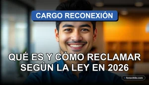 Un hombre hispano sonriendo con confianza, representando el servicio al cliente y la asesoría legal sobre cargos de reconexión en telecomunicaciones.