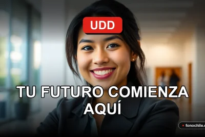 Estudiante universitaria sonriente mirando a la cámara en un entorno educativo moderno.